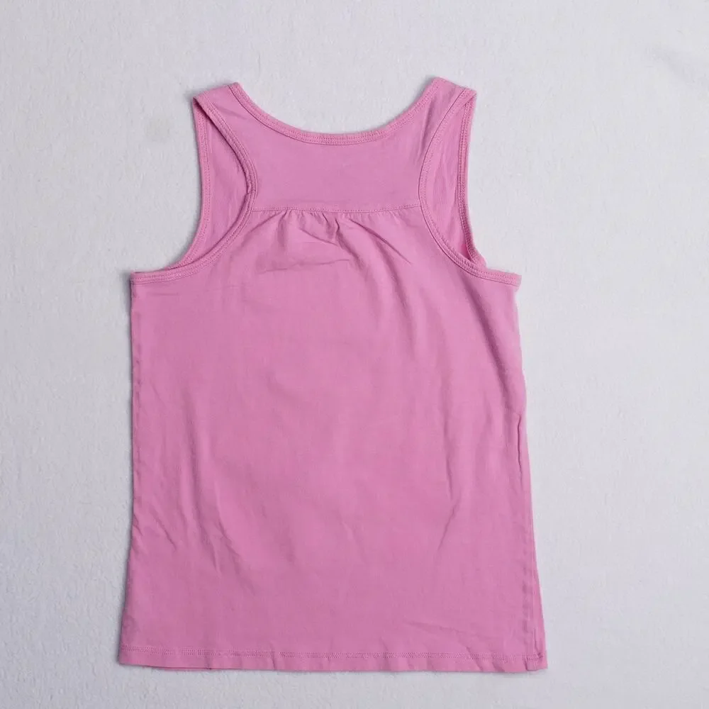 Childrens Place Girls Tank Top Pink Beach Girl Glitter Graphic Size M 7/8
